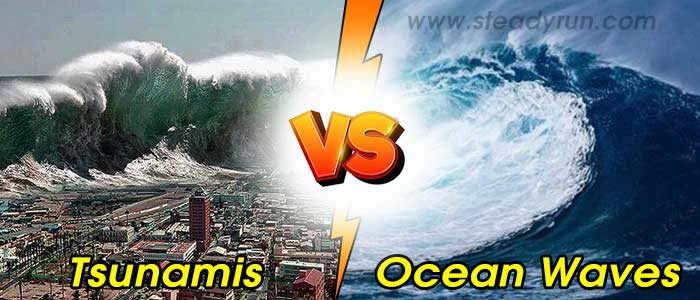 Difference between Tsunamis and Ocean Waves