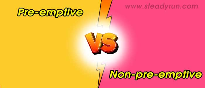 Difference between pre-emptive and non-pre-emptive scheduling