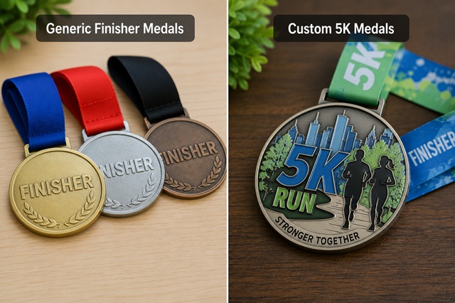 Generic Finisher Medals vs Custom 5K Medals Image
