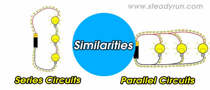 Similarities and Difference between Series and Parallel Circuits